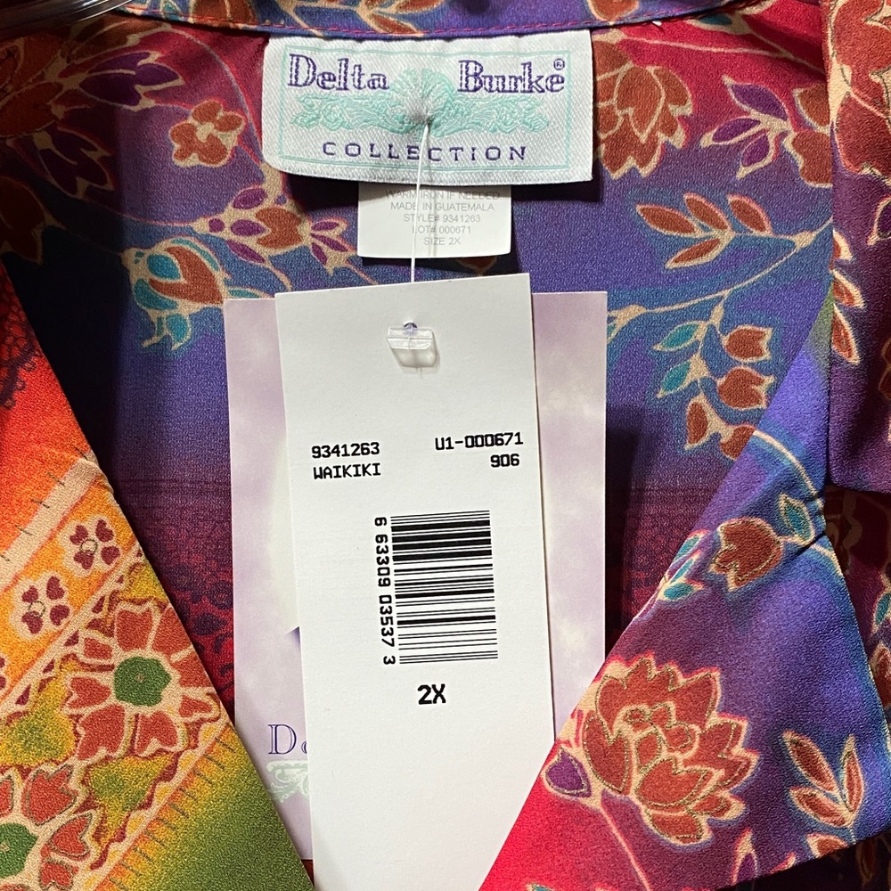 Delta Burke Multicolor Floral vintage button up women’s Blouse - Picture 2 of 16